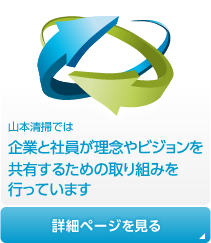 山本清掃では企業と社会が理念やビジョンを共有するための取り組みを行っています。